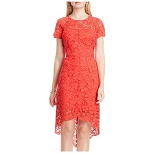VINCE Camuto Red Lace Hi-lo Dress